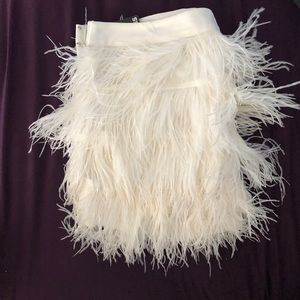 Express White Feather Skirt